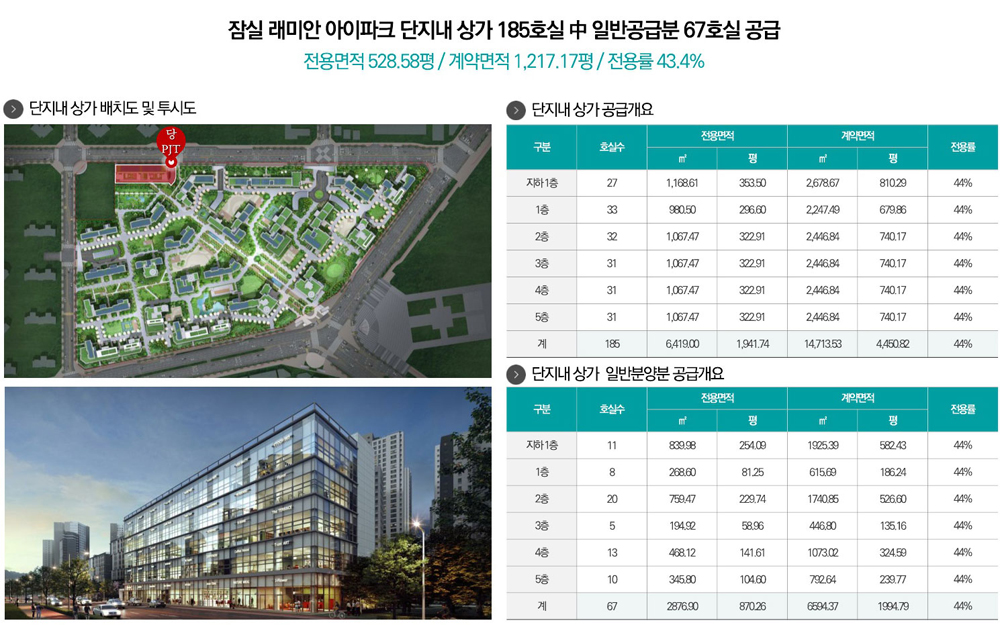 잠실 래미안 아이파크 단지내상가